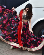 Load image into Gallery viewer, Bridal Maroon Pure Silk Heavy Glitter + Sequence Work With Engaging Lahengha Choli