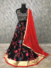 Load image into Gallery viewer, Bridal Maroon Pure Silk Heavy Glitter + Sequence Work With Engaging Lahengha Choli