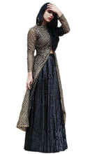 Load image into Gallery viewer, Gorgeous Black Silk Saree Heavy Embriodery Lace With Latkan