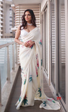 Load image into Gallery viewer, Attractive White Butter Silk With Digital Print Lahenga